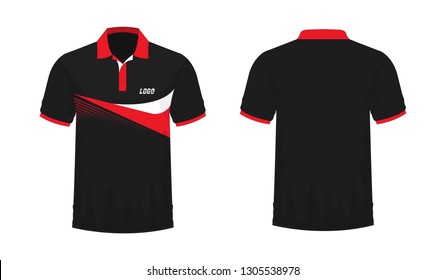 Tshirt Polo Red Black Template Design Stock Vector (Royalty Free ...