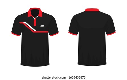 T-shirt Polo red and black template for design on white background. Vector illustration eps 10.