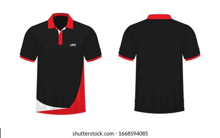 black t shirt with red collar