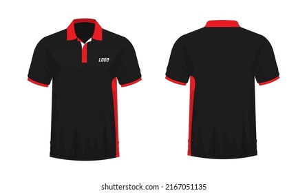 Tshirt Polo Red Black Template Design Stock Vector (Royalty Free ...