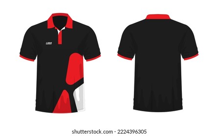 T-shirt Polo red and black template for design on white background. Vector illustration eps 10.