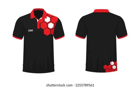 T-shirt Polo red and black template for design on white background. Vector illustration eps 10.