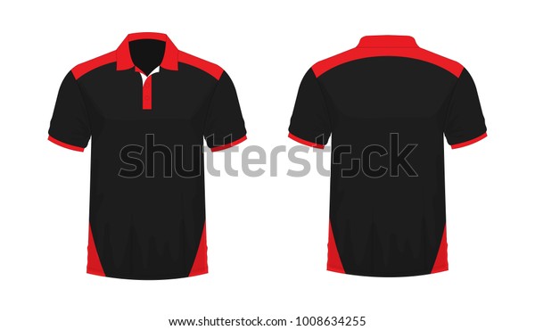 Tshirt Polo Red Black Template Design Stock Vector (Royalty Free ...