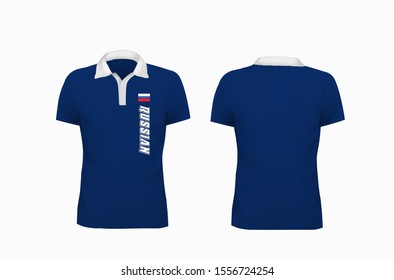 T-shirt Polo russian flag template for design on white background. Vector illustration eps 10.