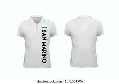 T-shirt Polo San Marino flag template for design on white background. Vector illustration eps 10.