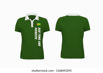 T-shirt Polo sao tome and principe template for design on white background. Vector illustration eps 10.
