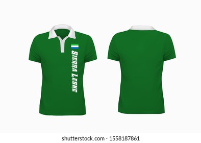 T-shirt Polo Sierra Leone flag template for design on white background. Vector illustration eps 10.