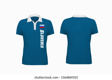 T-shirt Polo Slovenia template for design on white background. Polo Shirt Design Vector illustration eps 10.