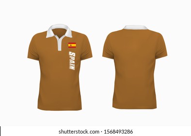 T-shirt Polo Spain template for design on white background. Vector illustration eps 10.