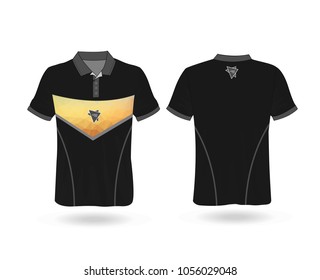 T-shirt Polo sport with polygonal stripe on front Template for design on white background. Vector illustration eps 10.