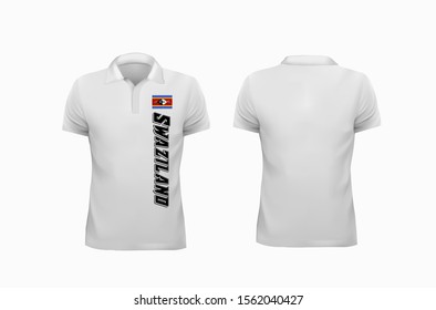 T-shirt Polo Swaziland template for design on white background. Polo Shirt Design Vector illustration eps 10.
