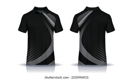 t-shirt polo templates design on white background. front and back view. sports t-shirt template. Vector illustration eps 10.