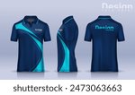 t-shirt polo templates design. uniform front and back view.