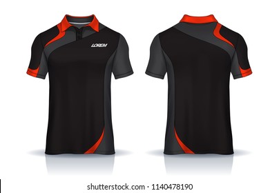 t-shirt polo templates design. uniform front and back view.