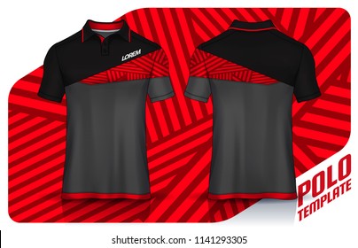 t-shirt polo templates design. uniform front and back view.