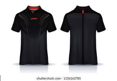 t-shirt polo templates design. uniform front and back view.