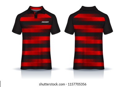 t-shirt polo templates design. uniform front and back view.