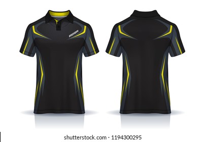 t-shirt polo templates design. uniform front and back view.