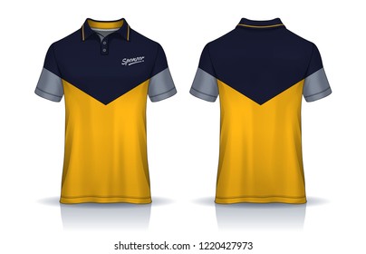 t-shirt polo templates design. uniform front and back view.