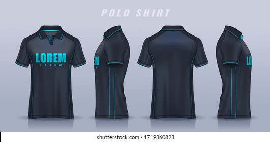 t-shirt polo templates design. uniform front and back view.