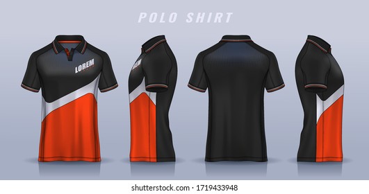 t-shirt polo templates design. uniform front and back view.