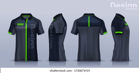 t-shirt polo templates design. uniform front and back view.