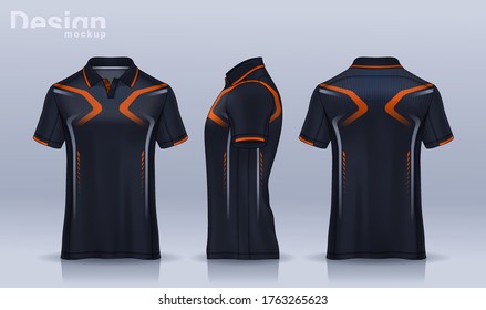 t-shirt polo templates design. uniform front and back view.