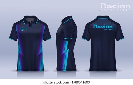 t-shirt polo templates design. uniform front and back view.