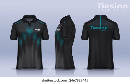 t-shirt polo templates design. uniform front and back view.