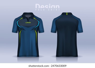 diseño de Plantillas polo de camiseta. vista frontal y posterior uniforme.