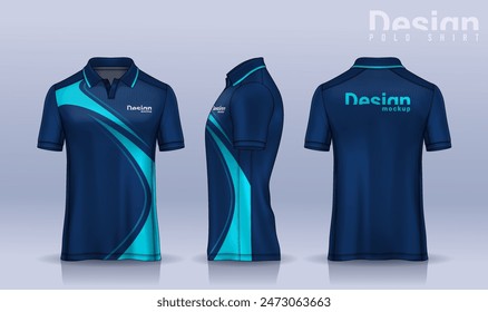 t-shirt polo templates design. uniform front and back view.