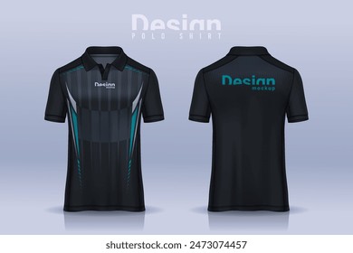 t-shirt polo templates design. uniform front and back view.