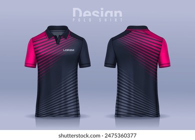 t-shirt polo templates design. uniform front and back view.