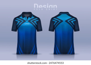 t-shirt polo templates design. uniform front and back view.