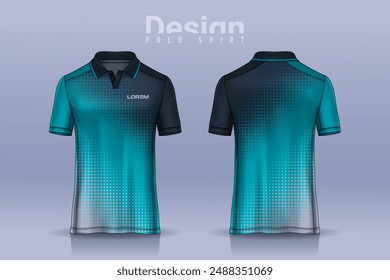 t-shirt polo templates design. uniform front and back view.