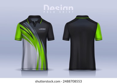 t-shirt polo templates design. uniform front and back view.