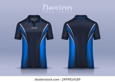 t-shirt polo templates design. uniform front and back view.