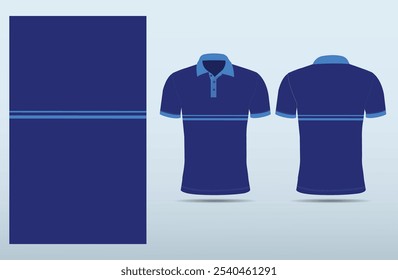 Diseño de Plantillas de polo de camiseta, vista frontal y trasera uniforme.