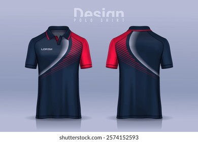 t-shirt polo templates design. uniform front and back view.