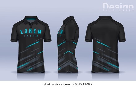 t-shirt polo templates design. uniform front and back view.