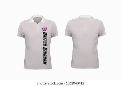 T-shirt Polo United Kingdom template for design on white background. Polo Shirt Design Vector illustration eps 10.
