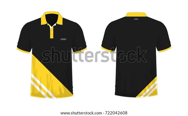 Tshirt Polo Yellow Black On White Stock Vector (Royalty Free) 722042608