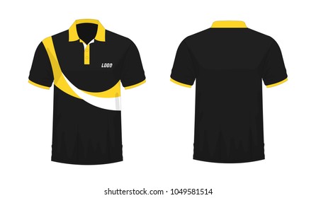 T-shirt Polo yellow and black template for design on white background. Vector illustration eps 10.