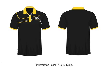 T-shirt Polo yellow and black template for design on white background. Vector illustration eps 10.