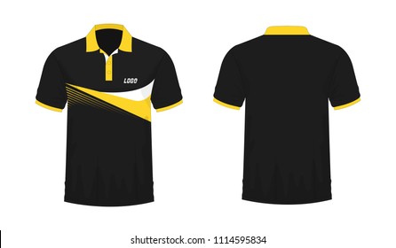 T-shirt Polo yellow and black template for design on white background. Vector illustration eps 10.