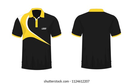 T-shirt Polo yellow and black template for design on white background. Vector illustration eps 10.