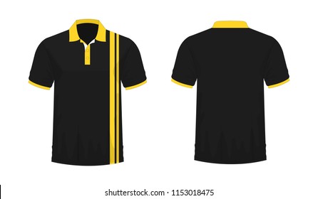 T-shirt Polo yellow and black template for design on white background. Vector illustration eps 10.