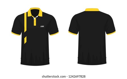 T-shirt Polo yellow and black template for design on white background. Vector illustration eps 10.