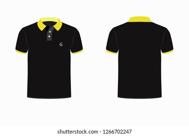 T-shirt Polo yellow and black template for design on white background. Vector illustration eps 10
