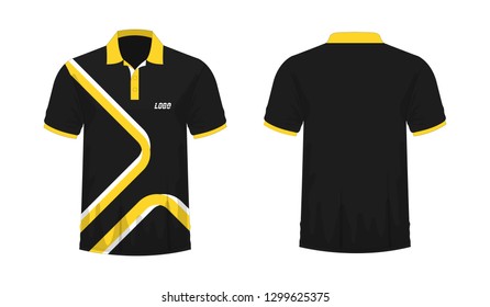 T-shirt Polo yellow and black template for design on white background. Vector illustration eps 10.